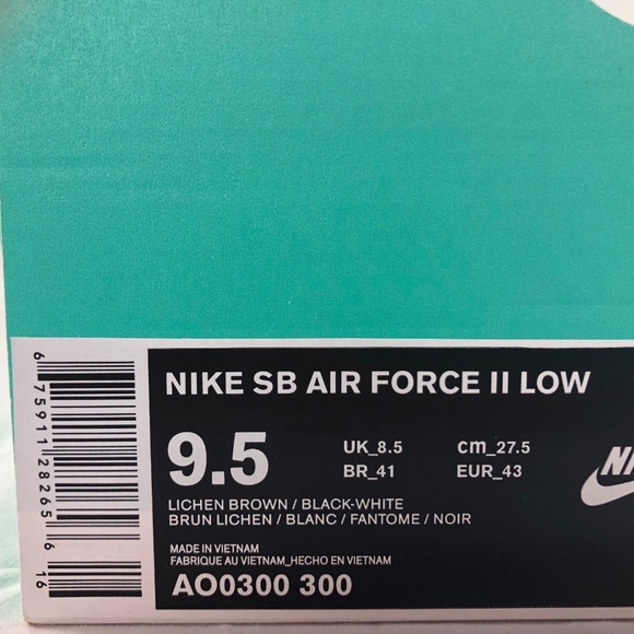 Nike SB Air Force II Low Escape Lichen Brown White - Picture 7 of 7